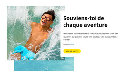 Page De Destination Pour Souviens-Toi De Chaque Aventure