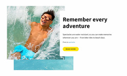 Remember Every Adventure - Create Web Page Mockup