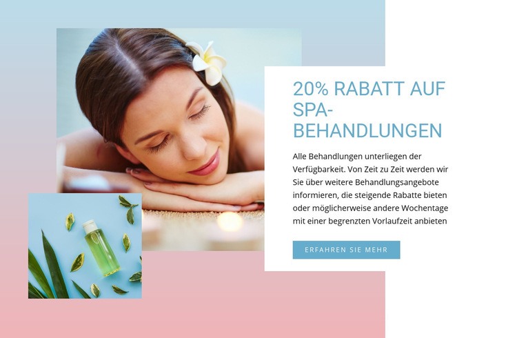 Vielfältige Massage von Experten Eine Seitenvorlage