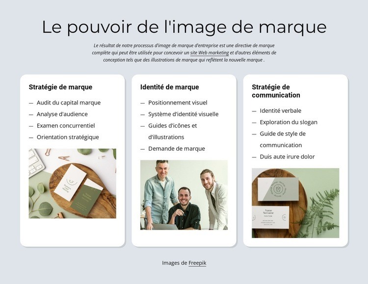 Image de marque et identité Maquette de site Web