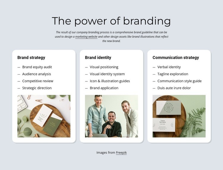 Branding and identity Squarespace Template Alternative