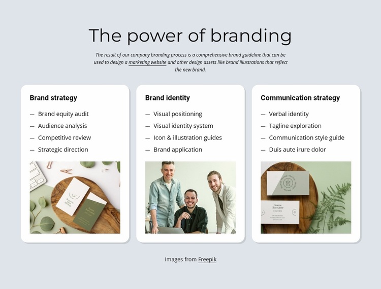 Branding and identity Website Design