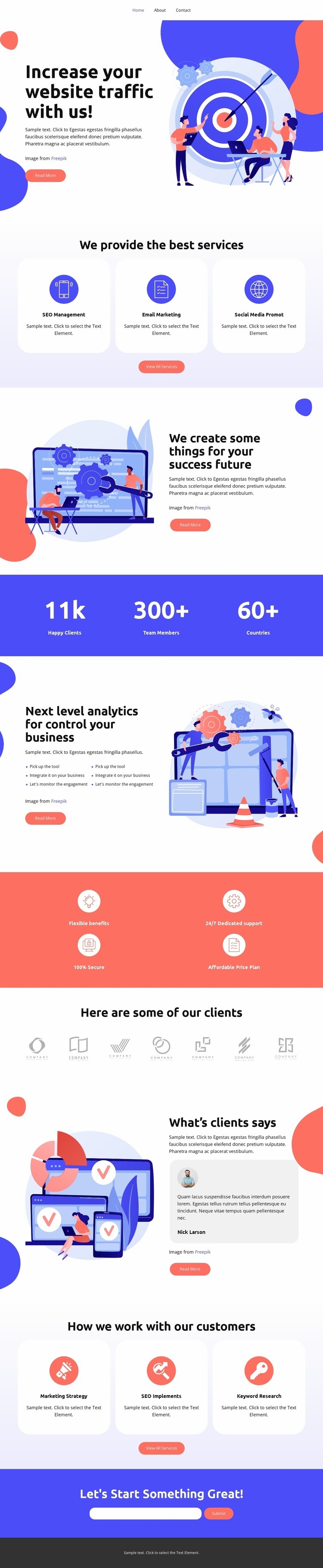 Správa SEO Html Website Builder