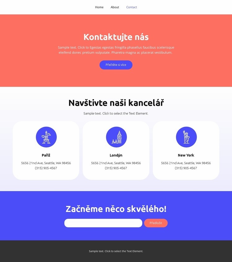 Začněme něco skvělého Šablona CSS