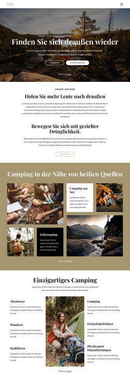 Camping In Der Nähe Des Parks – Vorlage Für Website-Builder