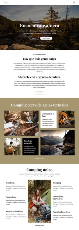 Acampar Cerca Del Parque: Plantilla HTML5 Adaptable