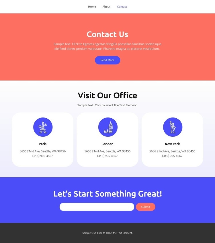 Let's Start Something Great Homepage Design