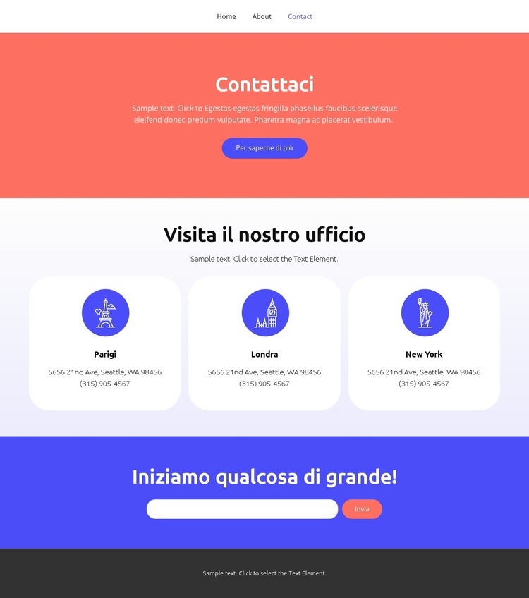 Iniziamo qualcosa di grande Mockup del sito web