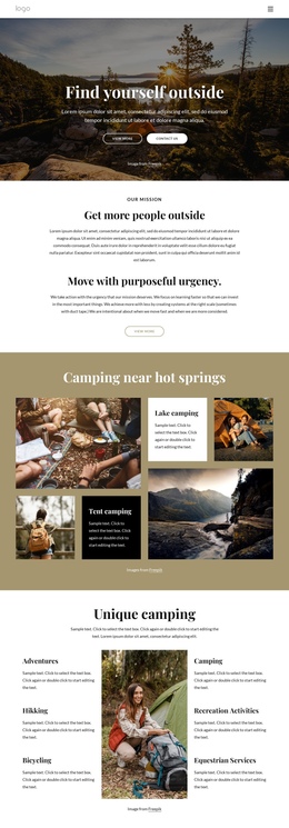 Camping Near Park - Ultimate One Page Template