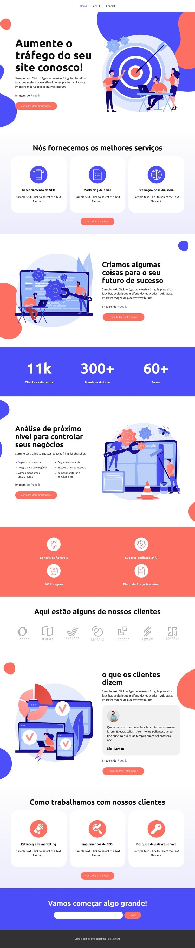 Gerenciamento de SEO Landing Page