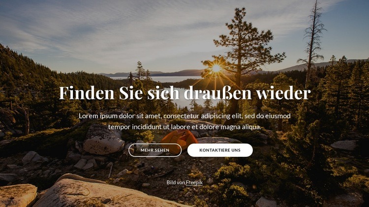 Finden Sie sich draußen wieder HTML Website Builder