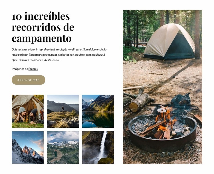 10 increíbles viajes de campamento Página de destino