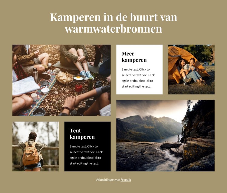 Kamperen in de buurt van warmwaterbronnen CSS-sjabloon