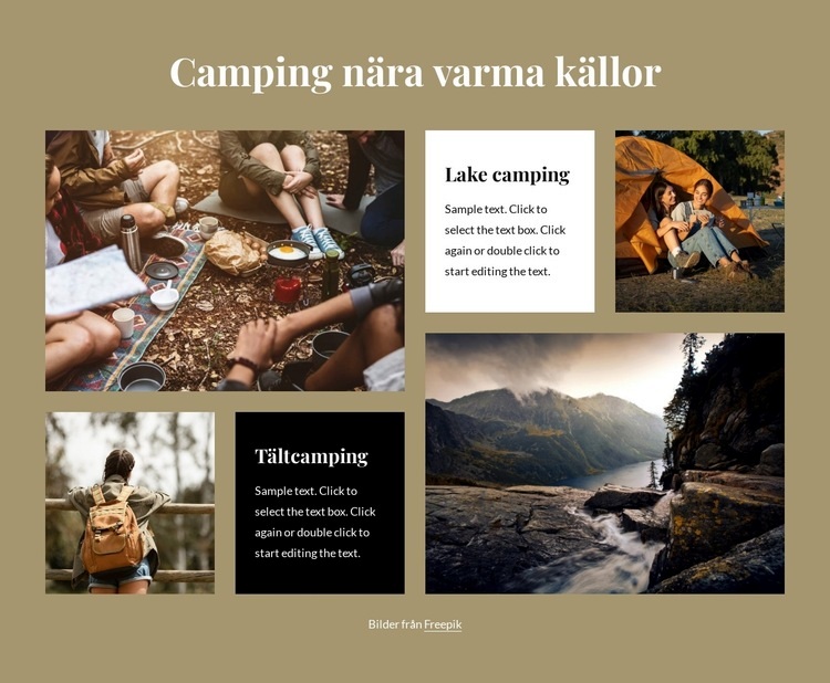 Camping nära varma källor WordPress -tema