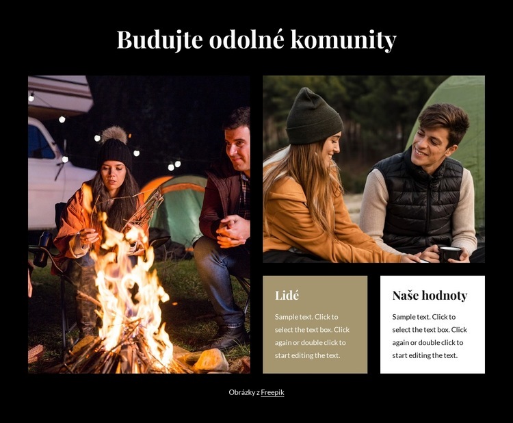 Budujte odolné komunity Šablona webové stránky