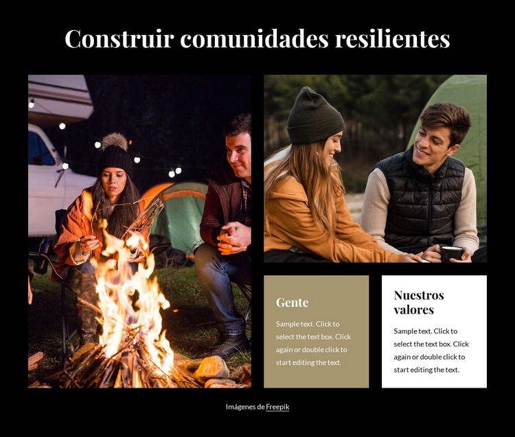 Construir comunidades resilientes Plantilla de sitio web