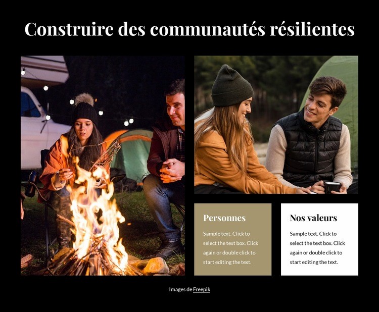 Construire des communautés résilientes Maquette de site Web