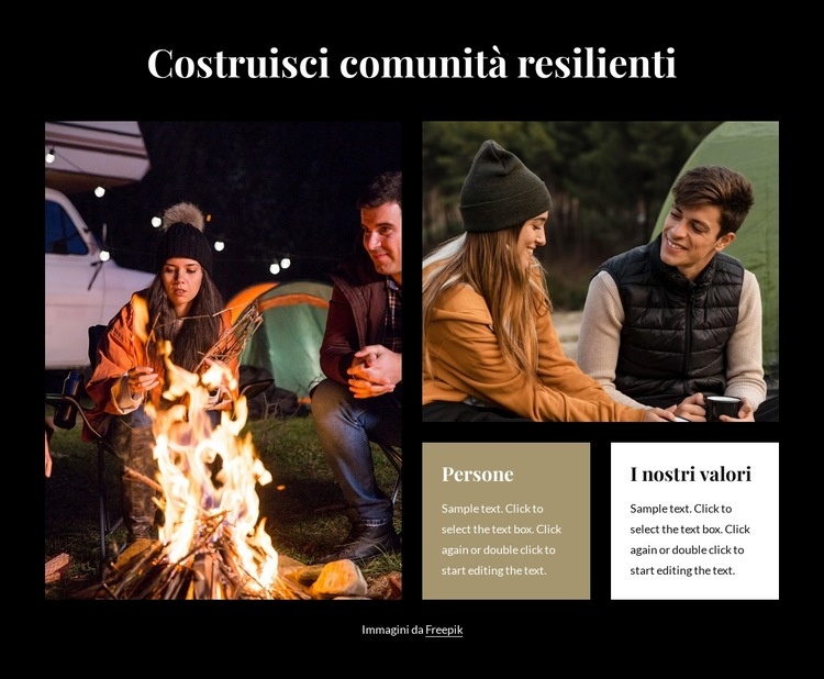 Costruisci comunità resilienti Costruttore di siti web HTML