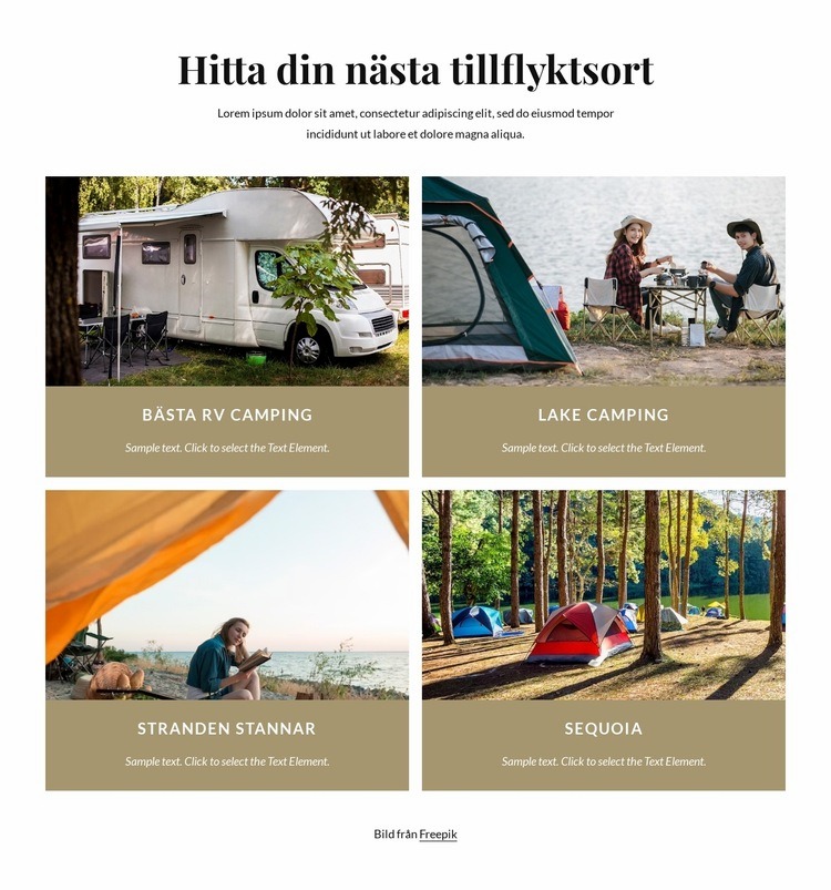 Hitta din nästa tillflyktsort Hemsidedesign