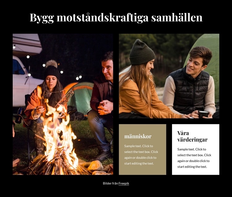 Bygg motståndskraftiga samhällen Webbplats mall