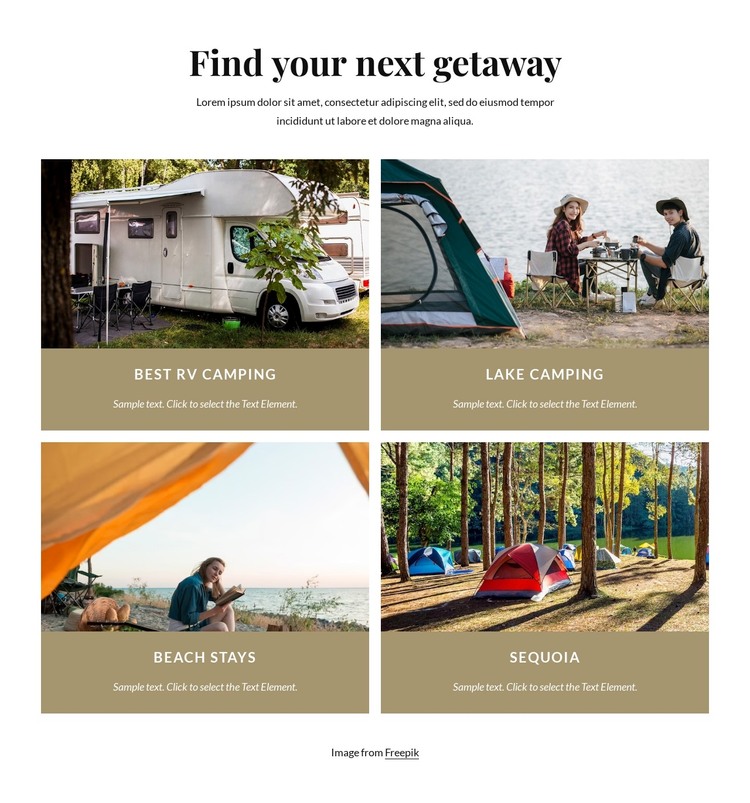 Find your next getaway Web Design