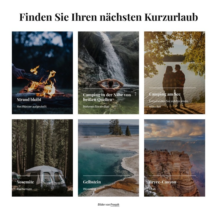 Campingurlaub HTML Website Builder