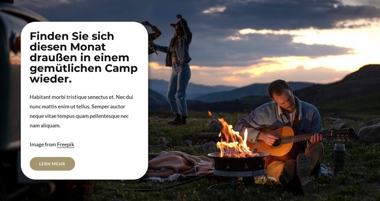 Gemütliches Campen Website Builder-Vorlagen