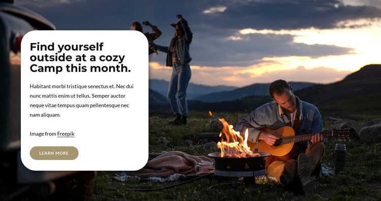 Cozy camping Elementor Template Alternative