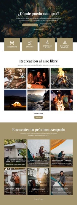 Hermosos Campings - Diseño De Sitio Web Sencillo