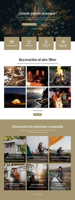 Página De Destino Premium Para Hermosos Campings