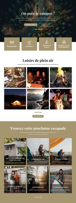 Beaux Campings - Conception De Site Web Simple