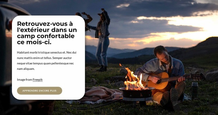 Camping confortable Conception de site Web