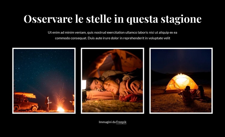 Osservare le stelle in questa stagione Mockup del sito web