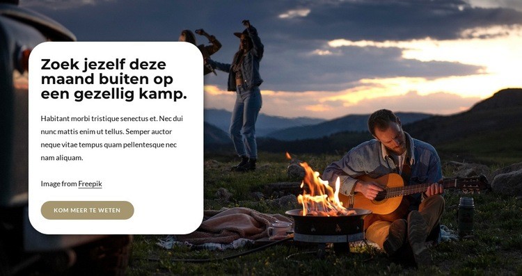 Gezellig kamperen Website mockup