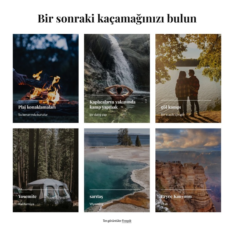 Kamp tatili Web Sitesi Şablonu