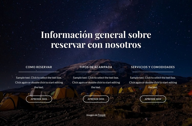 Información general sobre reservar con nosotros Plantillas de creación de sitios web