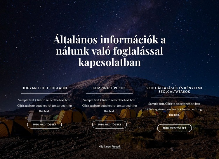 Általános információk a nálunk való foglalással kapcsolatban HTML Sablon