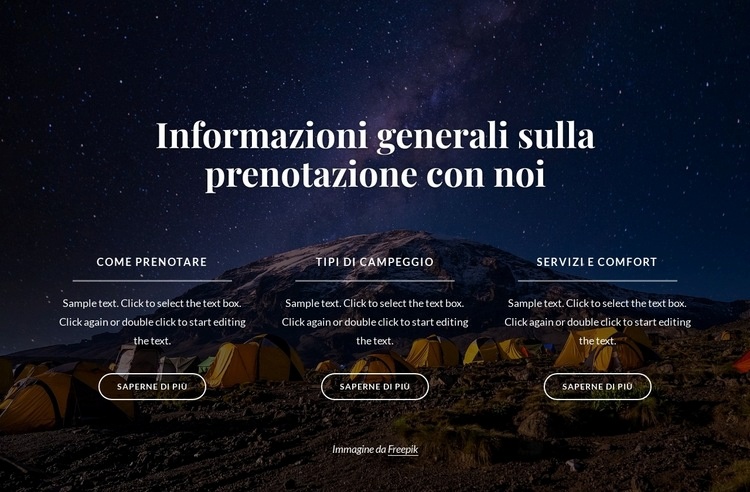 Informazioni generali sulla prenotazione con noi Costruttore di siti web HTML