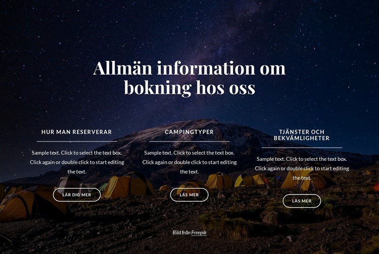 Allmän information om bokning hos oss CSS -mall