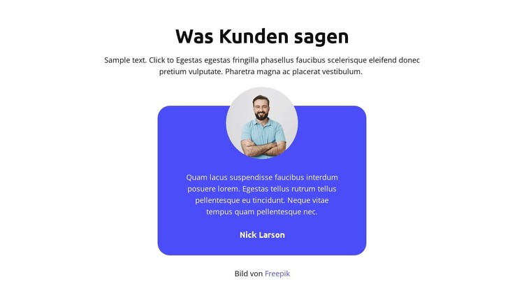 Was Kunden sagen HTML-Vorlage