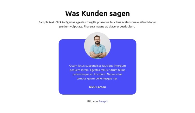 Was Kunden sagen Website-Vorlage