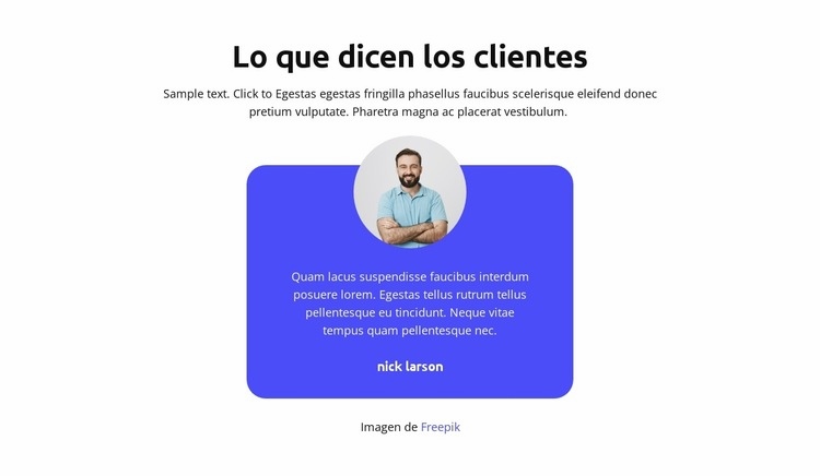 Lo que dicen los clientes Plantilla HTML5