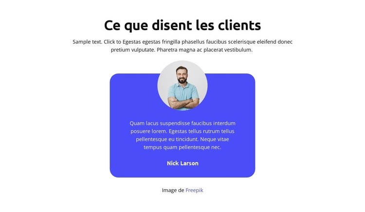 Ce que disent les clients Modèle d'une page