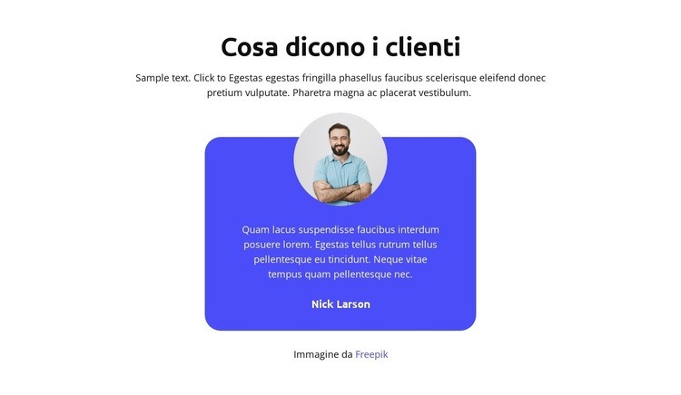 Cosa dicono i clienti Un modello di pagina