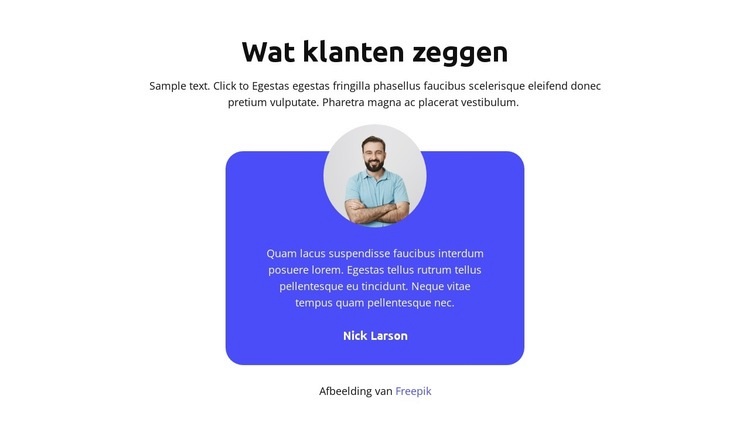 Wat klanten zeggen Website mockup