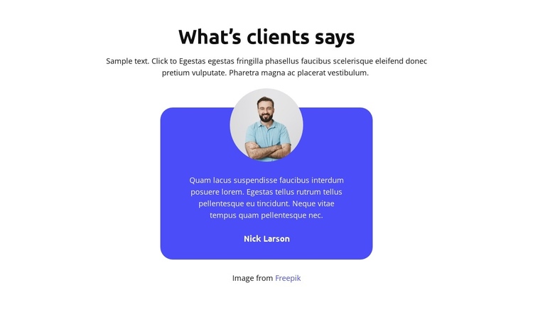 What’s clients says One Page Template