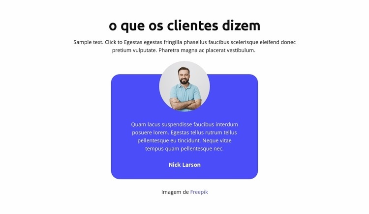 o que os clientes dizem Design do site