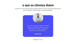 Página HTML Para O Que Os Clientes Dizem