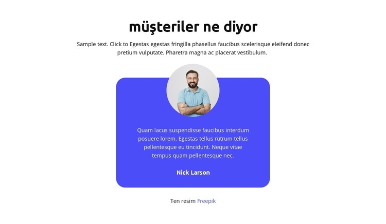 müşteriler ne diyor Web Sitesi Şablonu