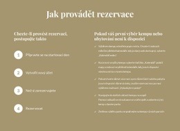 Jak Provádět Rezervace – HTML Šablona Webových Stránek